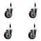 Service Caster 4'' SS Maroon Poly Wheel Swivel 7/8'' Expanding Stem Caster Set, 4PK SCC-SSEX20S414-PPUB-MRN-78-4 - alternate 1